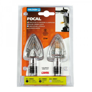 Lampa "FOCAL" motoros index pár,  Króm,  HY21W