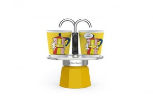Bialetti mini Express Lichtenstein 2 személyes kávéfőző szett sárga (1405/MR)