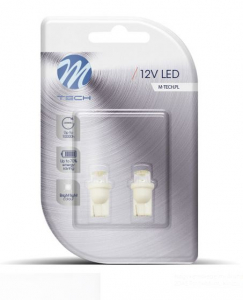 M-Tech T10 LED dióda homorú fehér színű, pár (72LB006AW)