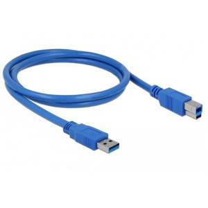 Delock USB3.0, A-B k&aacute;bel, apa/apa, k&eacute;k, 1m (82580)