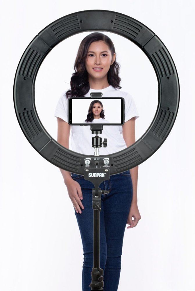 Sunpak LED 448 BiColor körlámpa, lámpaállvánnyal és hordtáskával (SP