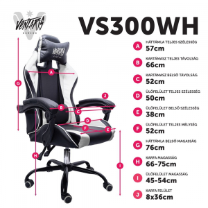 Ventaris VS300WH gamer szék fehér