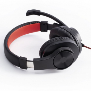 Hama HS-USB400 sztereó headset fekete-piros (139927)