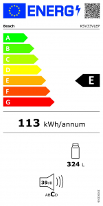 Bosch KSV33VLEP fagyasztó nélküli hűtőszekrény
