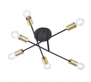 Trio 606700632 Cross 40W E27 fekete mennyezeti lámpatest