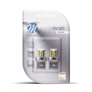 M-Tech T20 W21/5W LED 21xSMD2835 SMD Can-Bus feh&eacute;r sz&iacute;nű p&aacute;r (72LB115W)