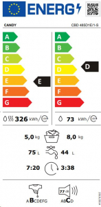 Candy CBD 485D1E/1-S be&eacute;p&iacute;thető mos&oacute;-sz&aacute;r&iacute;t&oacute;g&eacute;p