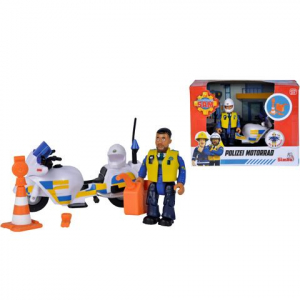 Simba Toys Sam a tűzoltó: Malcolm motoros rendőr figuraszett (109251092038)
