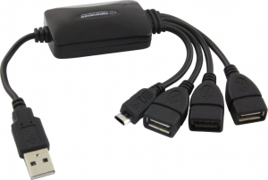 Esperanza EA158 USB 2.0 HUB 4 portos fekete