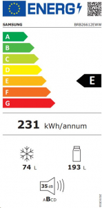 Samsung BRB26612EWW/EF alulfagyasztós beépíthető hűtőszekrény