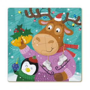 Dodo szarvas és pingvin 16db-os puzzle színezővel (DOP300353)