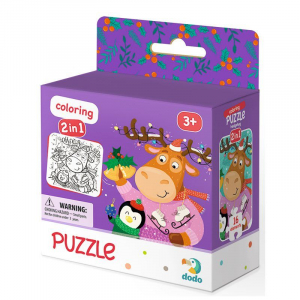 Dodo szarvas és pingvin 16db-os puzzle színezővel (DOP300353)