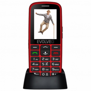 Evolveo EasyPhone EP-550-EGR mobiltelefon időseknek piros