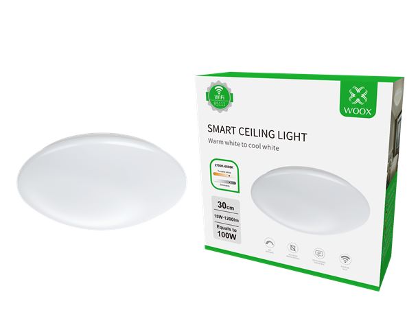Woox Smart Home mennyezeti lámpa, 15W, IP20, 18 db SMD LED, 25000H, 1200lm, állítható fényerő (R5111 )