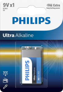 Philips Ultra Alkaline elem 9V/6LR61 (6LR61E1B/10)