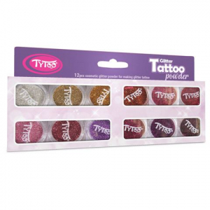 TyToo: Meleg színek válogatása csillámpor szett 12x2,5ml (CTPS0034)
