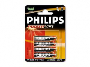 Philips Alkáli 1.5V AAA Ceruza elem PowerLife 4db  (LR03P4B/10)