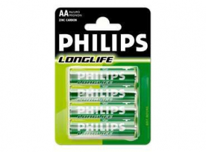 Philips  1.5V AA Ceruza elem LongLife 4db  (R6L4B/10)