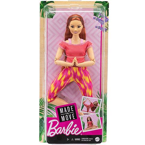 Mattel Barbie: Hajlékony jógababa vörös hajjal piros felsőben (FTG80/GXF07)