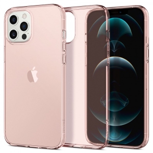 Spigen Crystal Flex Apple iPhone 12 Pro Max tok Rose Crystal - rózsaszín-átlátszó (ACS01474)