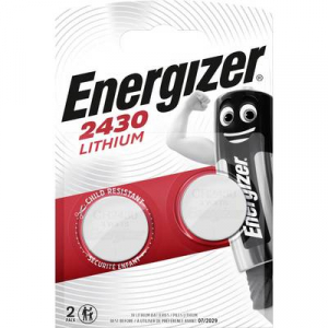 CR2430 lítium gombelem, 3 V, 290 mA, 2 db, Energizer BR2430, DL2430, ECR2430, KCR2430, KL2430, KECR2430, LM2430