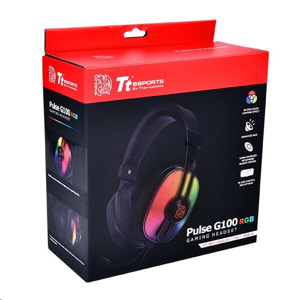 Thermaltake Tt eSPORTS Pulse G100 gaming fejhallgató headset fekete (HT-PLS-ANECBK-28)