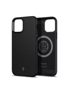 Spigen Mag Armor Apple iPhone 12/12 Pro MagSafe tok matt fekete (ACS01865)