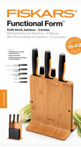Fiskars 1057552 FF 5 késes bambusz késblokk