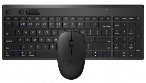 Rapoo 8050T vezeték nélküli (Bluetooth 3.0, 4.0 és 2.4 GHz) billentyűzet + egér fekete (192502)