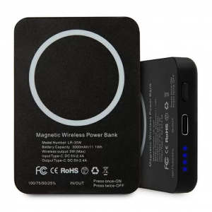 Karl Lagerfeld magsafe Power Bank 3000mAh fekete (KLPBMSOIBK)