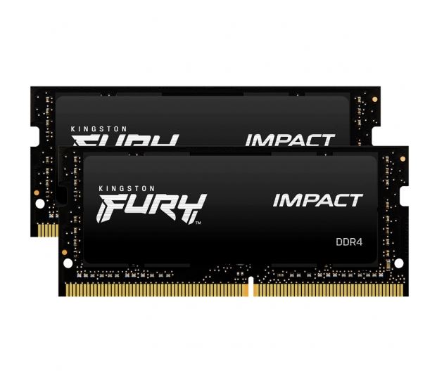 32GB 2666MHz DDR4 RAM Kingston Fury Impact notebook memória CL16 (2x16GB)  (KF426S16IBK2/32)