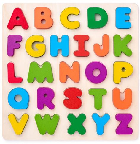 Woodyland Színes betűk fa formapuzzle (90634)