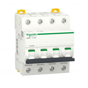 Schneider kismegszakító iK60N 4P 6kA C 10A (A9K24410)