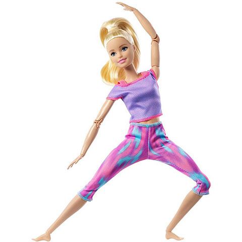 Mattel Barbie: hajlékony jógababa szőke hajjal lila ruhában (FTG80/GXF04)