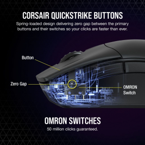Corsair SABRE RGB PRO WIRELESS CHAMPION SERIES optikai Gaming egér fekete (CH-9313211-EU)