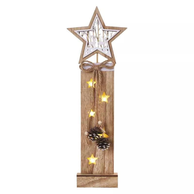 EMOS LED dekoráció fa – csillagok 48cm 2xAA beltéri időzítős melegfehér (DCWW10)
