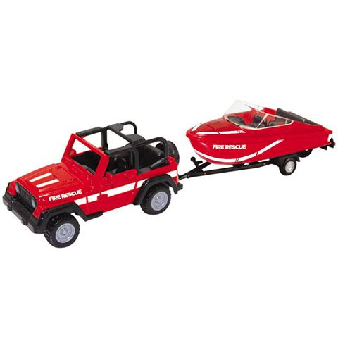 Mondo Toys Tűzoltósági Jeep kisautó motorcsónakkal (54052/tuzolto)
