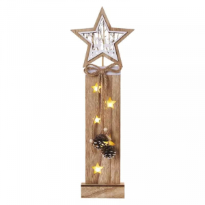 EMOS LED dekoráció fa – csillagok 48cm 2xAA beltéri időzítős melegfehér (DCWW10)