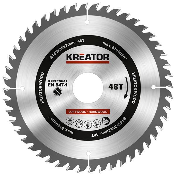 Kreator KRT020411 körfűrészlap 165mm 48T