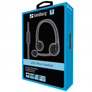Sandberg USB Office headset fekete (126-12)