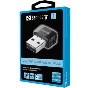 Sandberg USB-A Wifi Dongle 650 Mbit/s adapter (133-91)