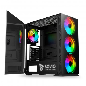 Savio Prime X1 ARGB táp nélküli ablakos ház fekete (SAVGC-PRIMEX1)
