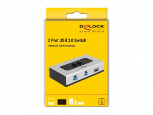 Delock 2 portos manuális kétirányú USB 3.0 kapcsoló (87667)