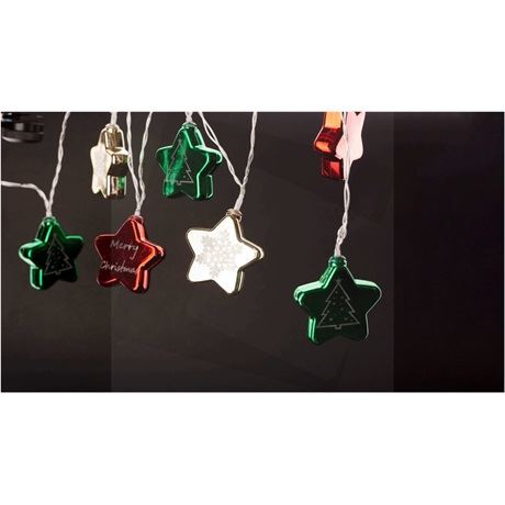 Entac karácsonyi füzér színes csillag LED (ECL-CCSD-10WW)