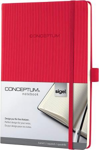 Sigel CO654 "Conceptum" jegyzetfüzet A5, kockás, piros (SICO654)