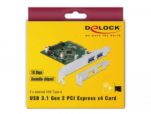 DeLock 2x USB 3.1 Gen 2 bővítő kártya PCI-E (90298)