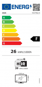 27" ASUS VG279QL1A LCD monitor fekete