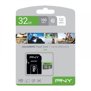 32GB microSDHC PNY Elite U1 + adapter (P-SDU32GU185GW-GE)