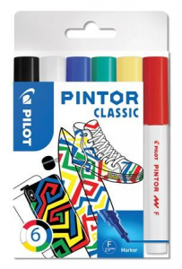 Pilot "Pintor F" dekormarker készlet 6 különböző klasszikus szín  (PIN-NORM-S6-F / PDMPTF6)