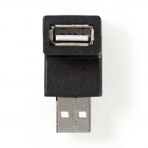 Nedis USB 2.0 USB-A Dugasz USB-A Aljzat 480 Mbps Nikkelezett PVC USB adapter fekete (CCGP60930BK)